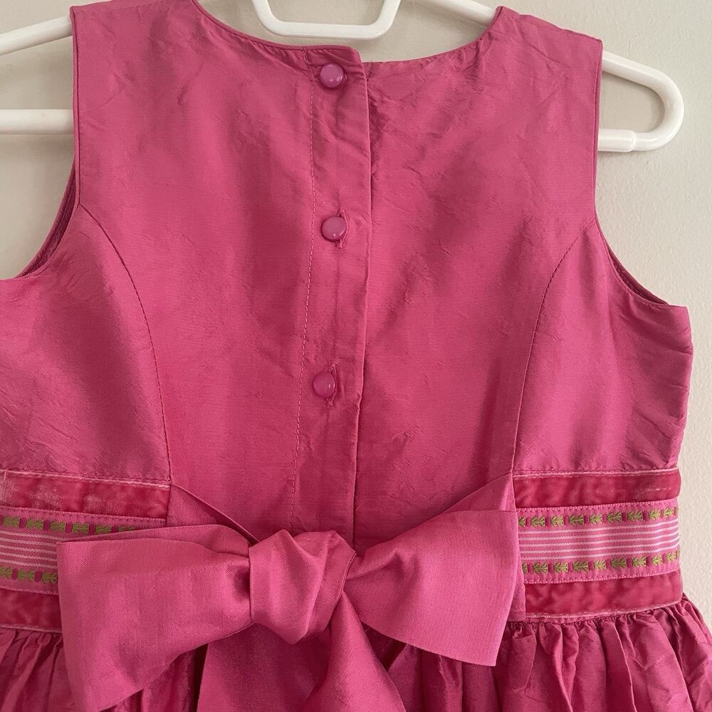 VTG Lilly Pulitzer Girls Pink 100% Silk Dress Bow Sash Special Occasion Party 4 - Picture 6 of 15